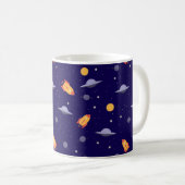 Mug Motif espace uf orange bleu (Devant droit)