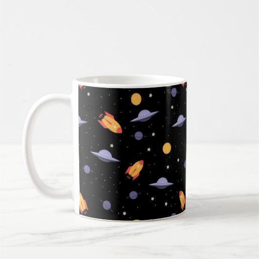 Mug Motif espace uf orange noir (Gauche)