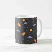 Mug Motif espace ufO orange gris (Devant droit)