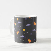 Mug Motif espace ufO orange gris (Devant gauche)
