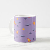 Mug Motif espace ufo orange lavande (Devant gauche)