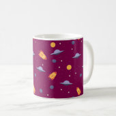 Mug Motif espace ufO orange rouge (Devant droit)