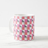 Mug motif esthétique en damier rose et noir (Devant gauche)