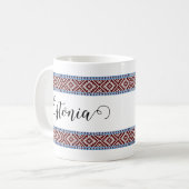Mug Motif Estonien de ramassage 2 Ceintures tissées (Devant gauche)