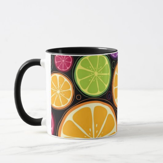 Mug Motif et arrière - plan oranges (Gauche)