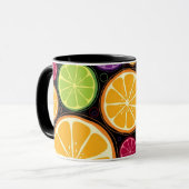 Mug Motif et arrière - plan oranges (Devant gauche)