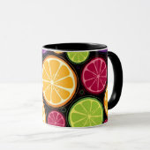 Mug Motif et arrière - plan oranges (Devant droit)