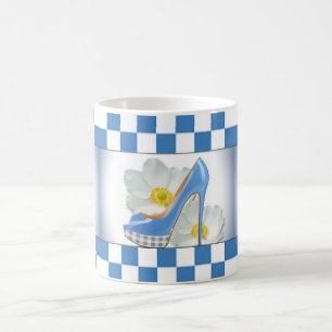 Mug Motif et fleurs Sky Blue High Heel Checker