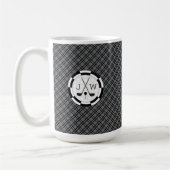 Mug Motif et monogramme modernes d'équipement de golf (Gauche)