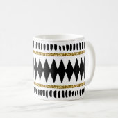 Mug Motif ethnique Black Gold Parties scintillant (Devant droit)