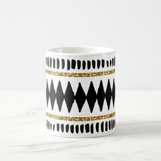 Mug Motif ethnique Black Gold Parties scintillant (Centre)