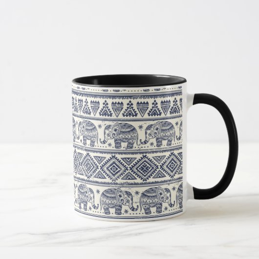 Mug Motif ethnique bleu d'éléphant (Droite)