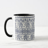 Mug Motif ethnique bleu d'éléphant (Gauche)