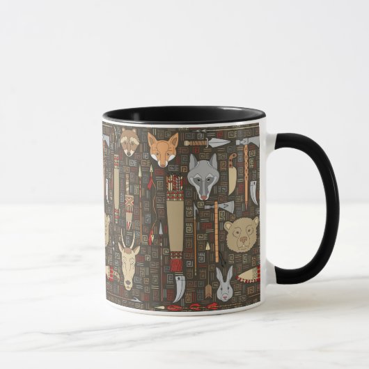 Mug Motif ethnique de chasse (Droite)