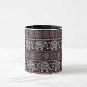 Mug Motif ethnique noir d'éléphant (Centre)