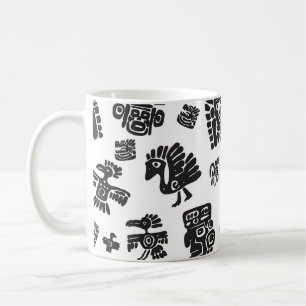 Mug Motif ethnique noir maya