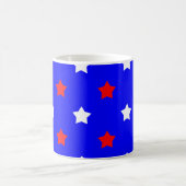 Mug Motif Étoiles Rouge Blanc Fond Bleu (Centre)