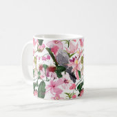 Mug Motif exotique tropicale avec perroquet et fleurs (Devant gauche)