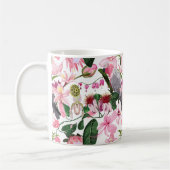 Mug Motif exotique tropicale avec perroquet et fleurs (Gauche)