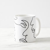 Mug Motif face Abstrait d'une ligne (Devant droit)