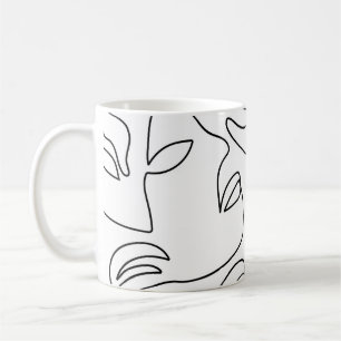 Mug Motif face Abstrait d'une ligne