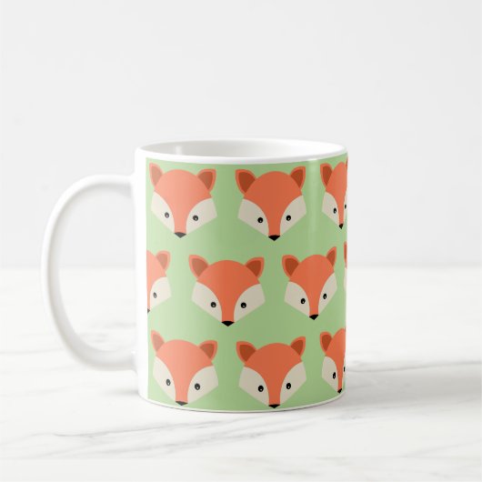 Mug Motif face Fox mou sur vert (Gauche)
