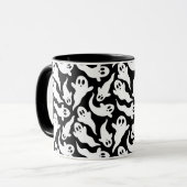 Mug Motif fantôme noir et blanc Halloween (Devant gauche)