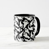 Mug Motif fantôme noir et blanc Halloween (Devant droit)