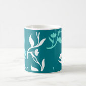 Mug Motif Feuille blanc Turquoise (Centre)