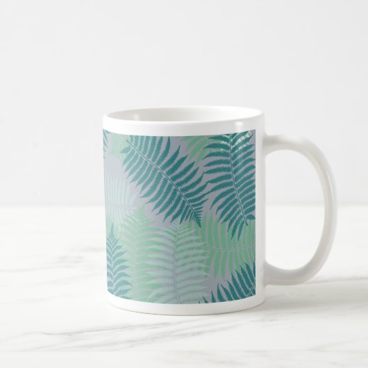 Mug motif feuille de fougères sur gris clair (Droite)