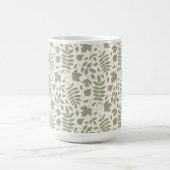 Mug Motif Feuille déchiré vert sur crème (Centre)