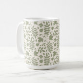 Mug Motif Feuille déchiré vert sur crème (Devant gauche)