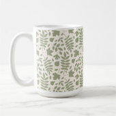 Mug Motif Feuille déchiré vert sur crème (Gauche)