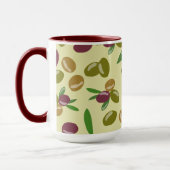 Mug Motif Feuille d'olive et d'olive rustique (Gauche)