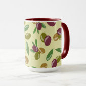 Mug Motif Feuille d'olive et d'olive rustique (Devant droit)