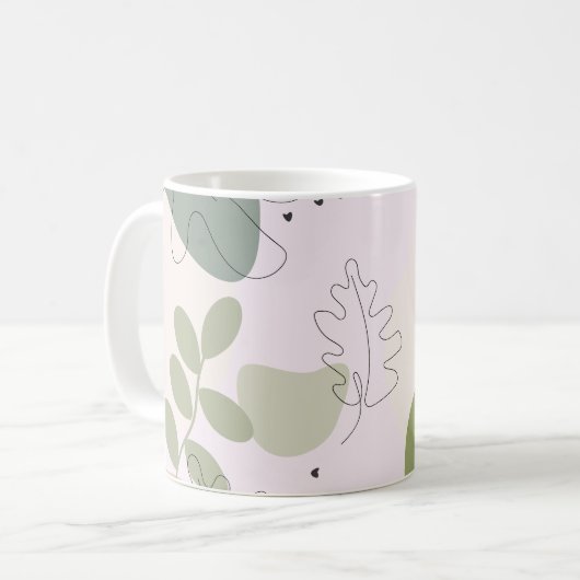 Mug Motif Feuille exotique moderne (Devant gauche)