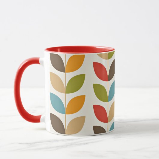 Mug Motif feuille graphique coloré (Gauche)