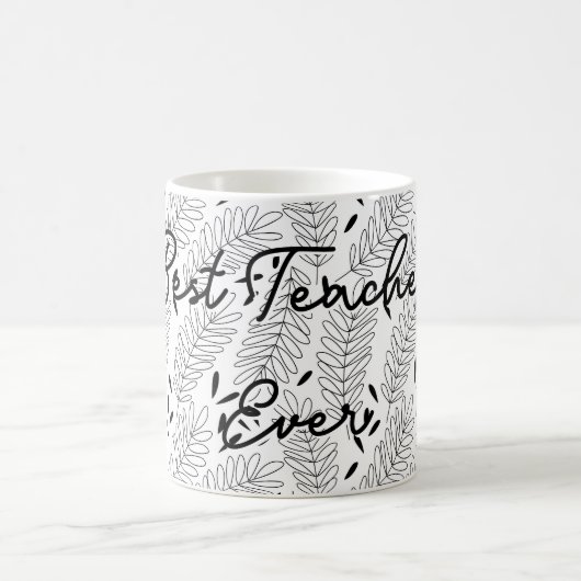 Mug Motif feuille meilleur enseignant jamais (Centre)