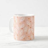 Mug Motif Feuille moderne Apricot rose (Devant gauche)