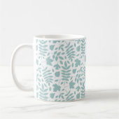 Mug Motif Feuille perdu Turquoise sur blanc (Gauche)