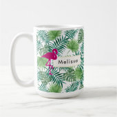 Mug Motif Feuille tropical et Flamant rose rose person (Gauche)