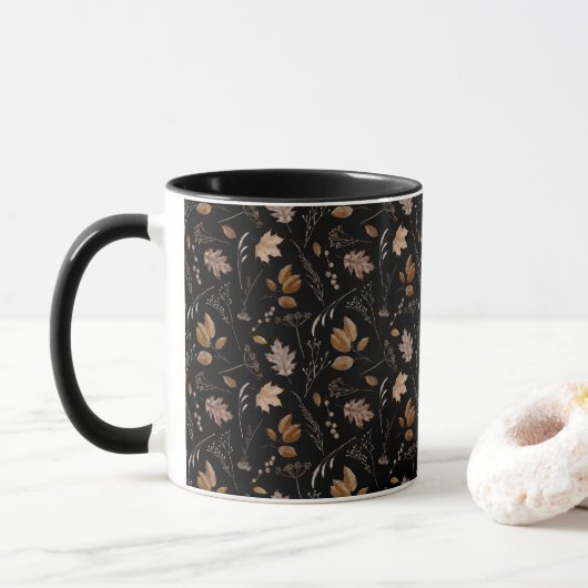 Mug Motif Feuilles d'automne (Avec donut)
