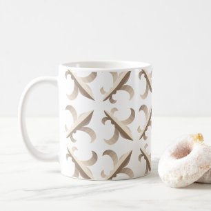 Mug Motif fleur de lis rayé