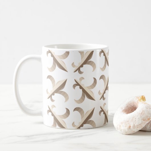 Mug Motif fleur de lis rayé (Avec donut)