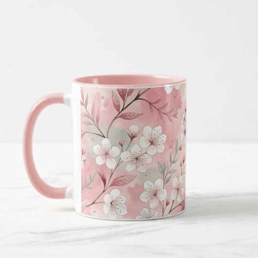 Mug Motif Fleur de Sakura Rose (Gauche)