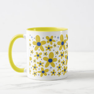 Mug Motif Fleur Jaune et Bleu Faisy
