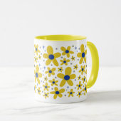 Mug Motif Fleur Jaune et Bleu Faisy (Devant droit)