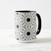 Mug Motif Fleur noir et blanc délicat (Devant droit)