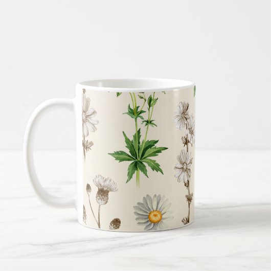 Mug Motif fleur sauvage aquarelle. (Gauche)