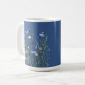 Mug Motif Fleur sauvage bleu sur bleu classique (Devant gauche)